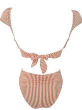 将图片加载到图库查看器,Retro High Waist Striped Bikini