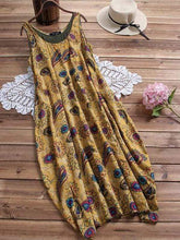 将图片加载到图库查看器，Plus size sleeveless printed pocket dress
