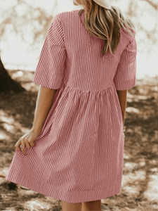 Plus Size Striped Pocket Dress