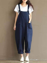 将图片加载到图库查看器，Plus size sanded cotton bib pants
