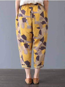 Plus size printed casual pants