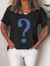 将图片加载到图库查看器，Plus Size Question Mark Print T-Shirt
