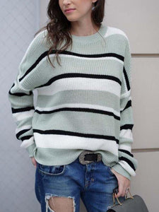 Round Neck Striped Sweater