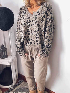 Plus size leopard print sweater