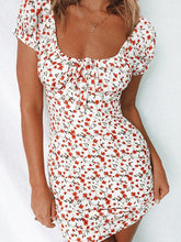 将图片加载到图库查看器，Polka Dot Collar Floral Mini Dress
