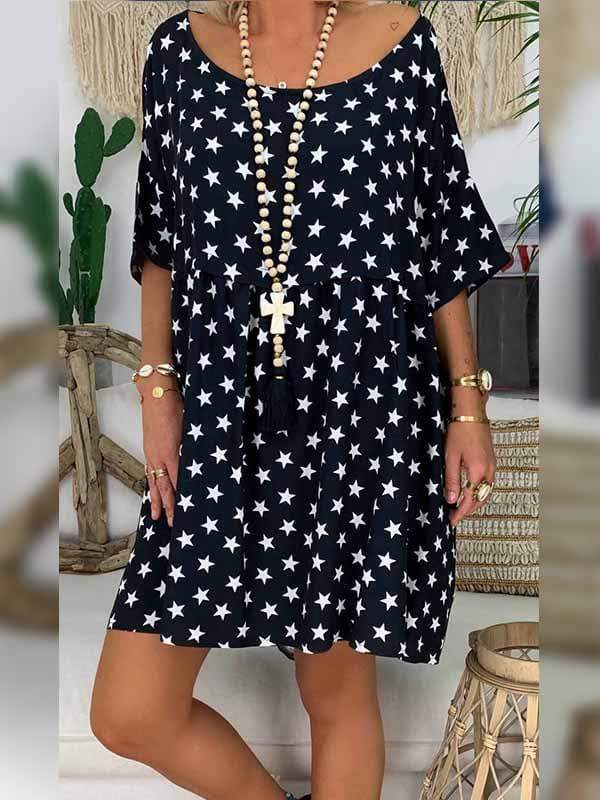 Plus size star print dress