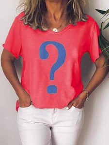 Plus Size Question Mark Print T-Shirt