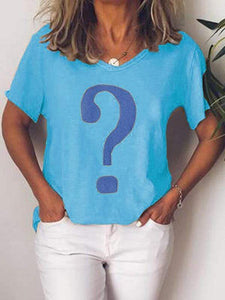 Plus Size Question Mark Print T-Shirt