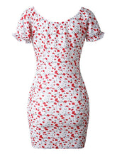 将图片加载到图库查看器，Polka Dot Collar Floral Mini Dress
