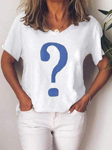 Plus Size Question Mark Print T-Shirt