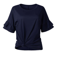 将图片加载到图库查看器，Ruffle Sleeve Knit Top
