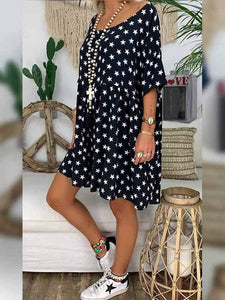 Plus size star print dress