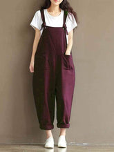 将图片加载到图库查看器，Plus size sanded cotton bib pants
