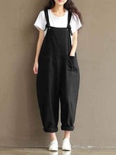 将图片加载到图库查看器，Plus size sanded cotton bib pants
