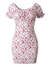 将图片加载到图库查看器，Polka Dot Collar Floral Mini Dress
