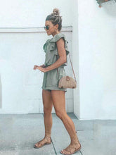 将图片加载到图库查看器，Ruffled Pocket Lace-up Jumpsuit
