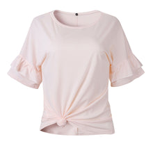 将图片加载到图库查看器，Ruffle Sleeve Knit Top
