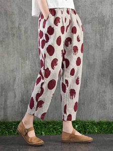 Plus size printed casual pants