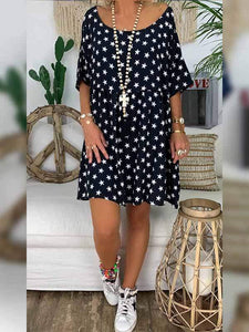 Plus size star print dress