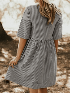 Plus Size Striped Pocket Dress