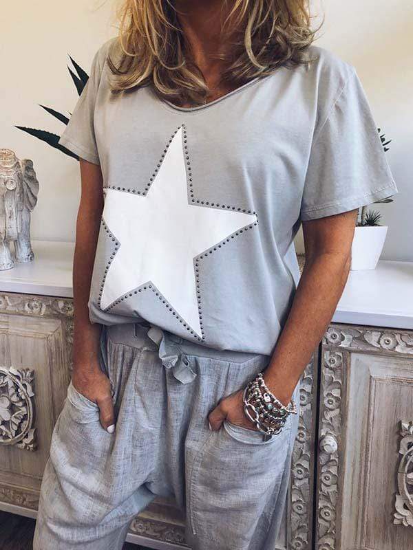 Plus Size Star Print T-Shirt