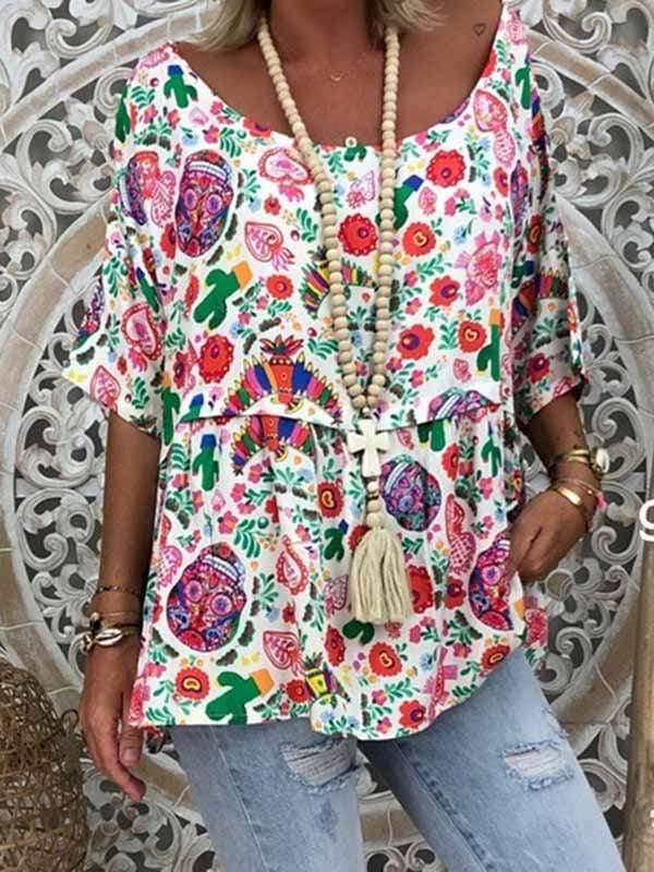 Plus size print tops