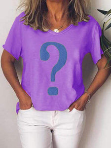 Plus Size Question Mark Print T-Shirt