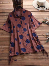 将图片加载到图库查看器，Plus size dot print short sleeve shirt
