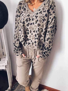 Plus size leopard print sweater