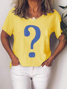 Plus Size Question Mark Print T-Shirt