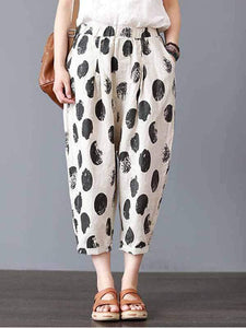 Plus size printed casual pants