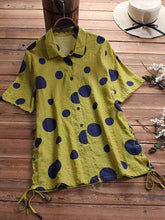 将图片加载到图库查看器，Plus size dot print short sleeve shirt
