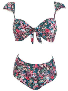 Retro High Waist Floral Bikini