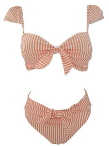 Retro High Waist Striped Bikini